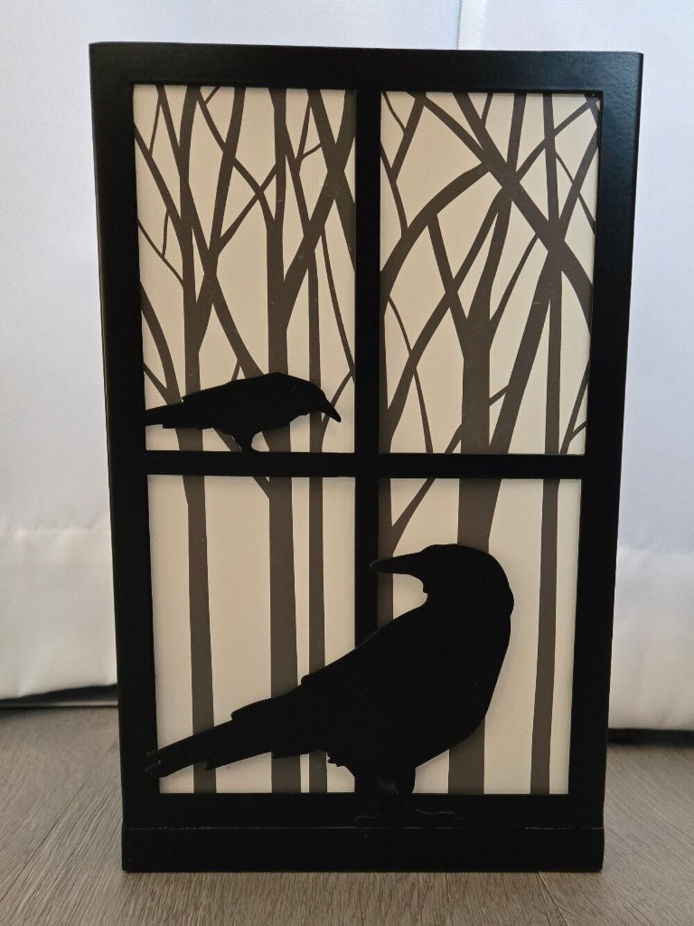 Yankee Candle raven in window candle holder